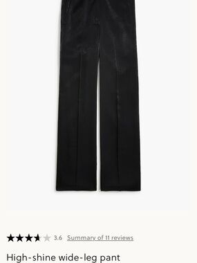 J. Crew Black High-Shine Wide-Leg Trousers